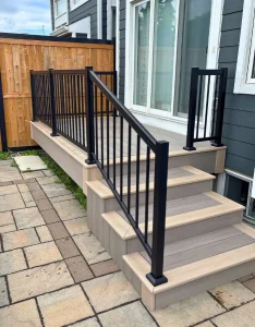 Black Picket Railing on Deck in Canada - Canada Deck and Rail